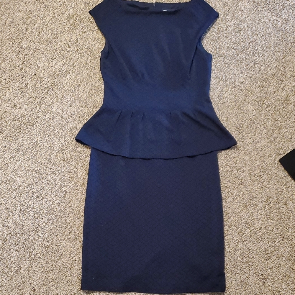 American Living Elegant Navy Blue Peplum Dress